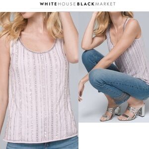 NWT Whitehouse Blackmarket Embellished Tank, Orchid Hush